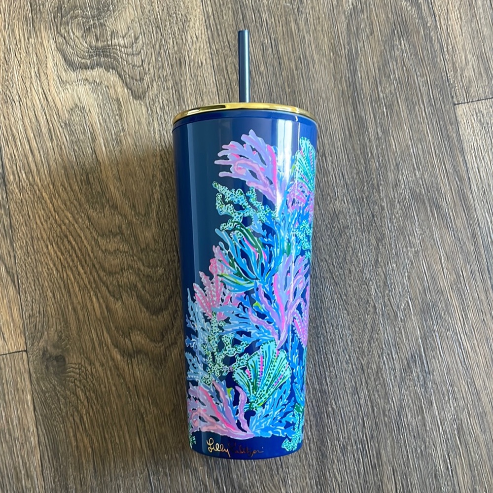 Lilly Pulitzer- Tumbler w/ Straw-24oz